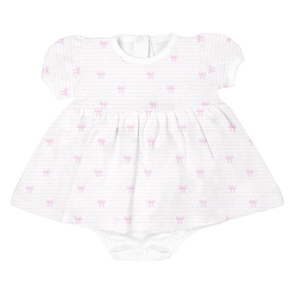 Bows and Stripes Pima Dress Pink / 9/12M