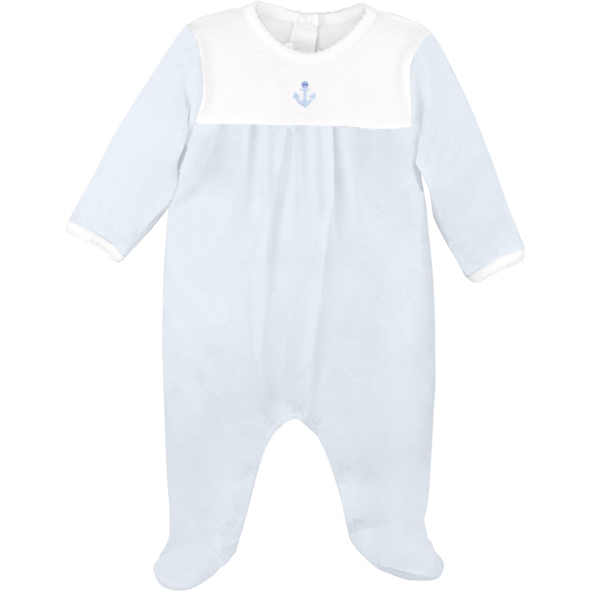 ANCHORS AND STRIPES – Smocked FOOTIE