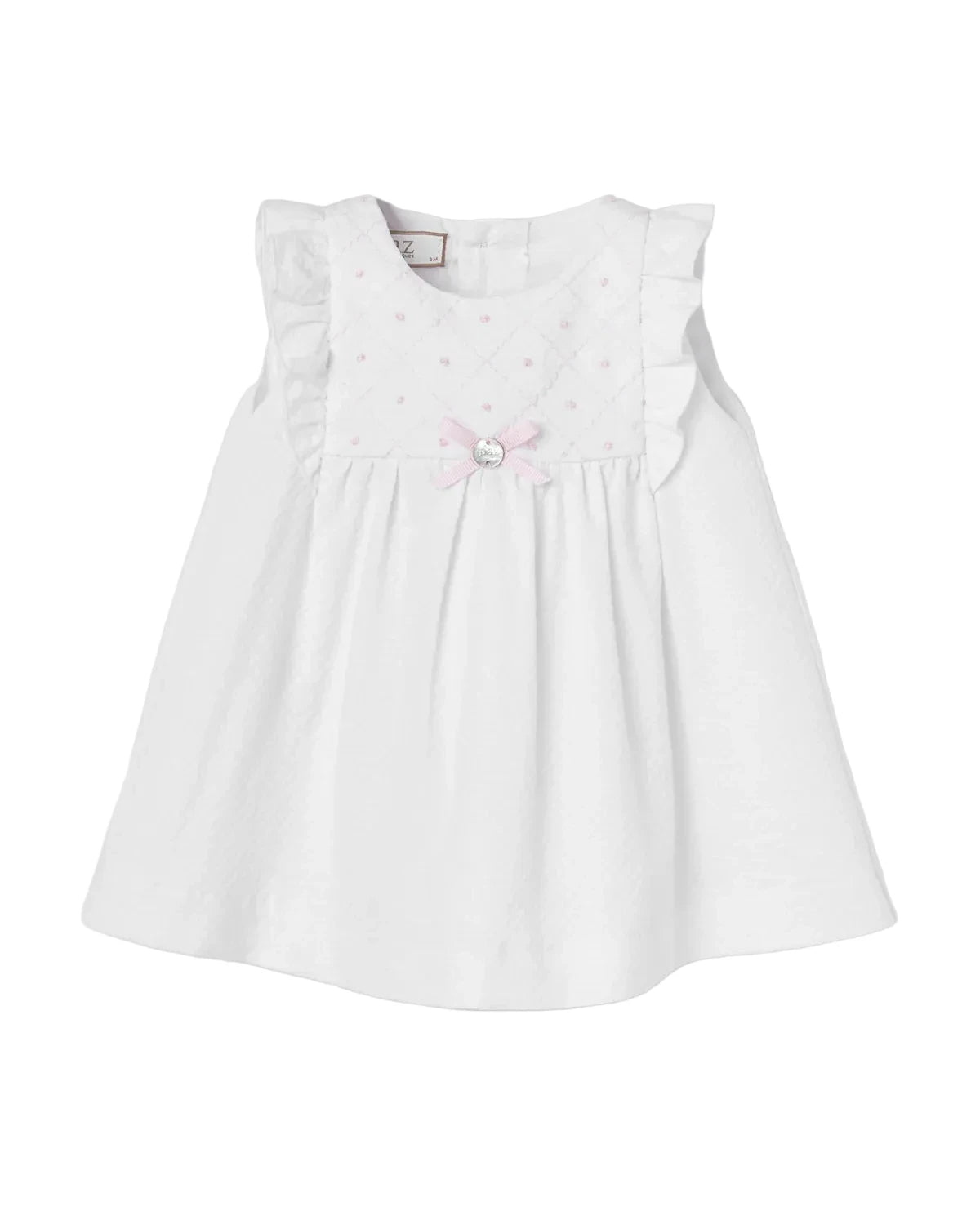 White Woven Two Piece Dress with Bloomers 153393+153392