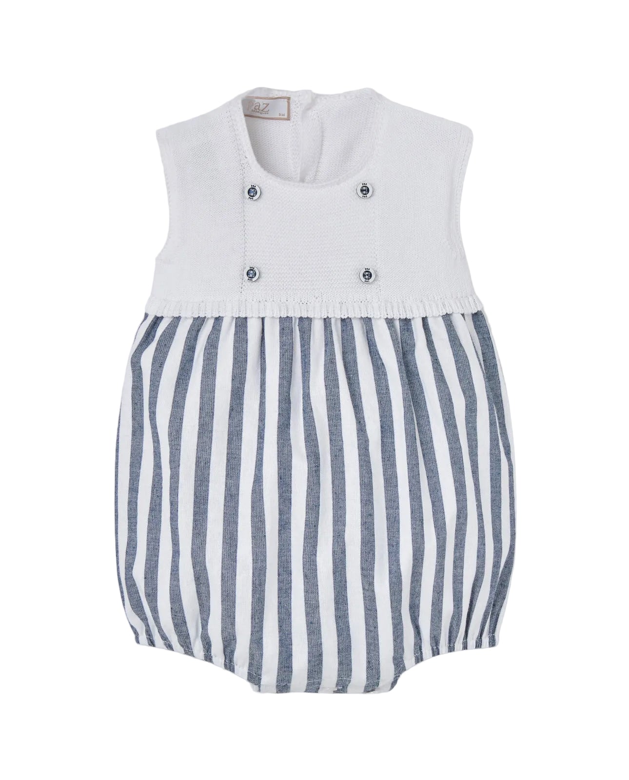 White and Navy Romper