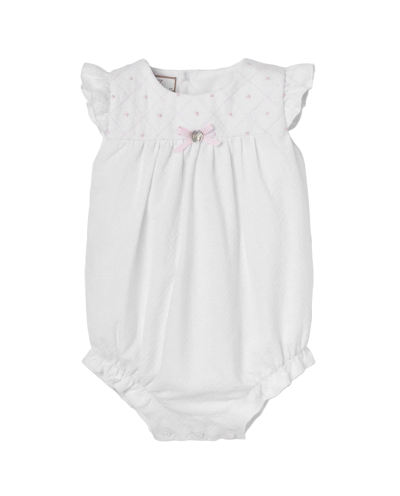 Woven Newborn Romper Alaia White