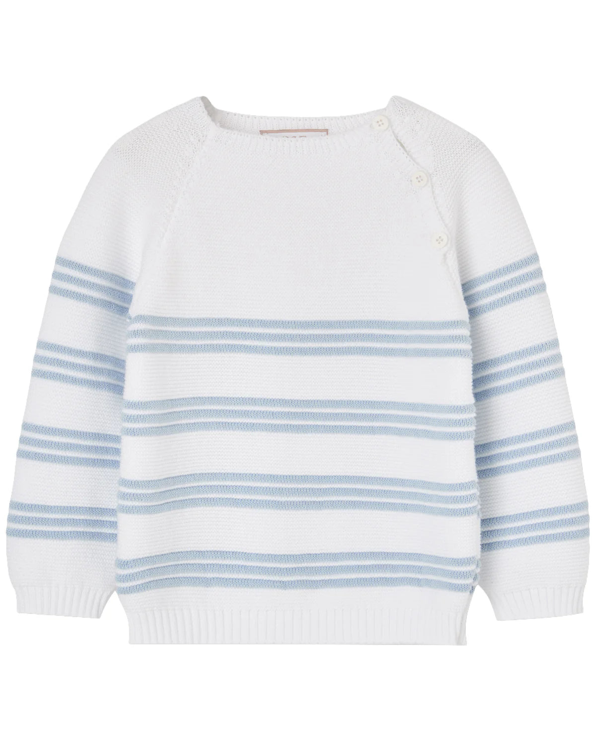Elsora Knit Sweater White/Sky Blue