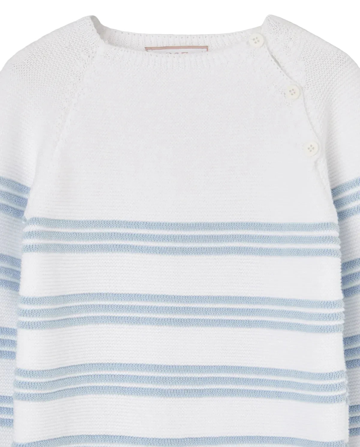 Elsora Knit Sweater White/Sky Blue