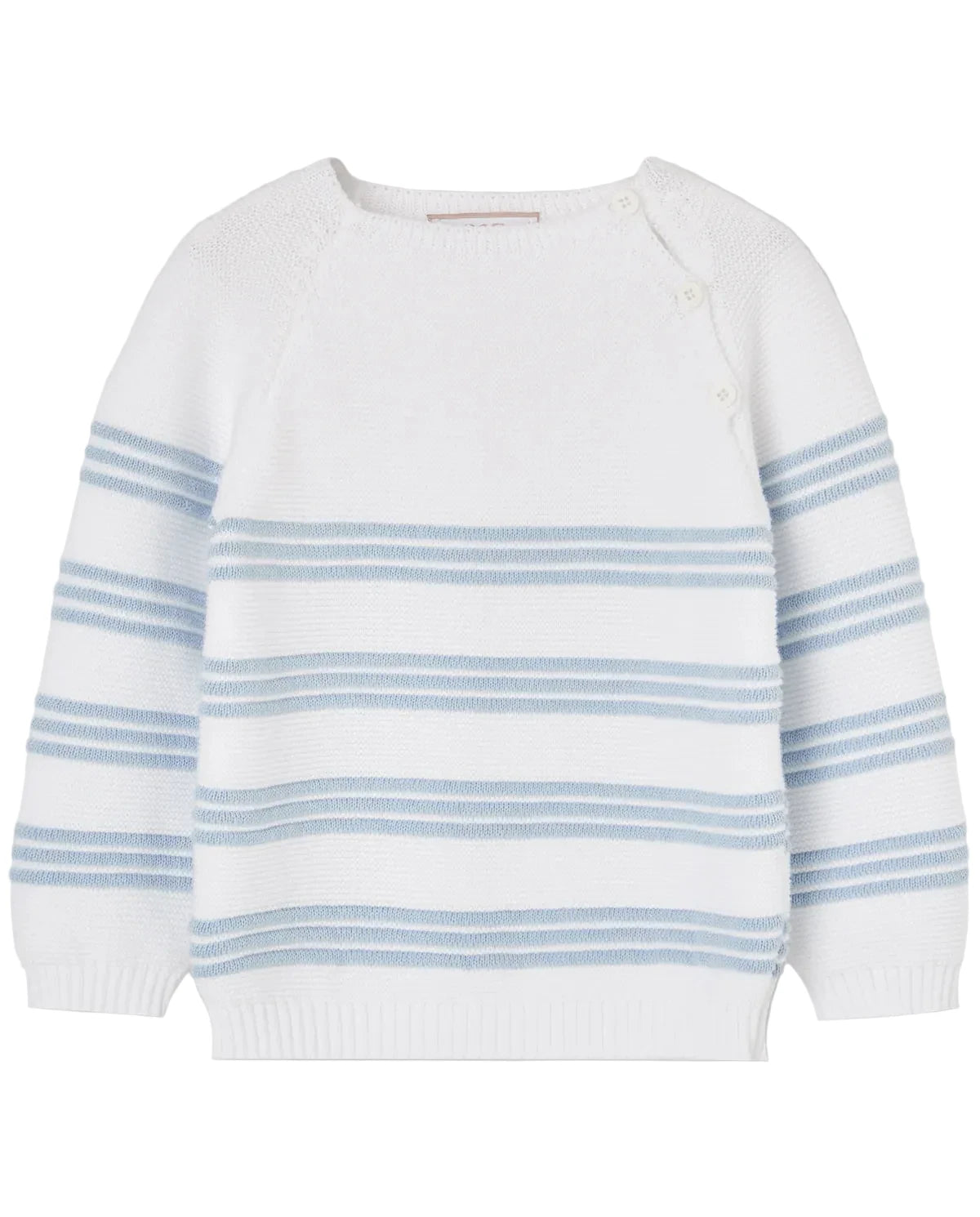 Elsora Knit Sweater White/Sky Blue
