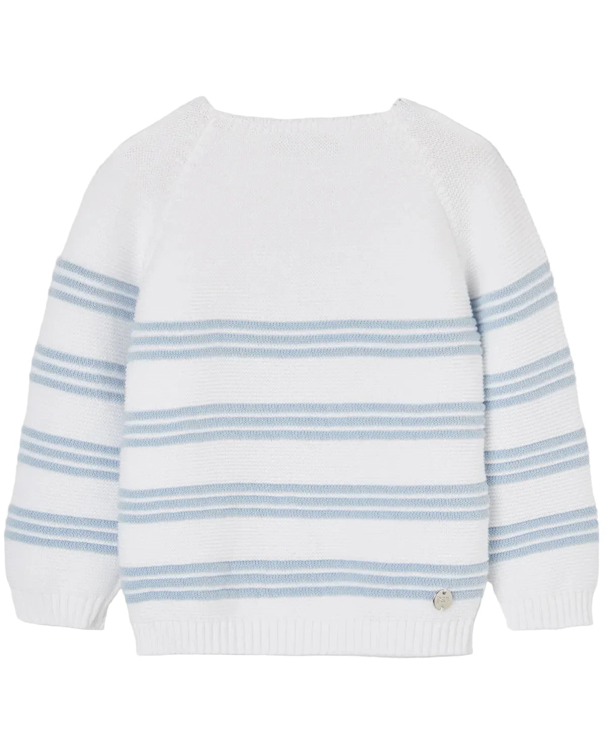 Elsora Knit Sweater White/Sky Blue