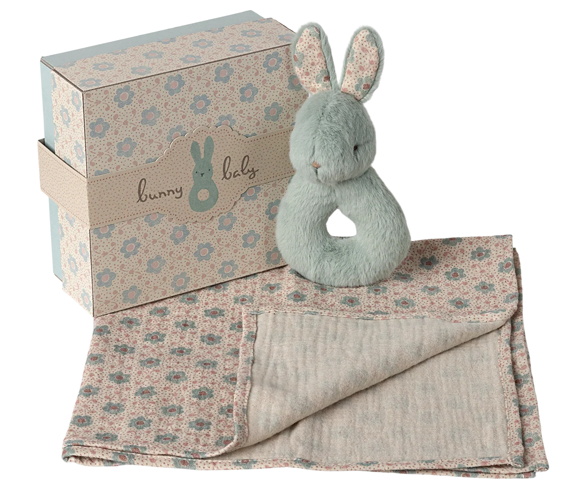 Rabbit Rattle Set- Mint