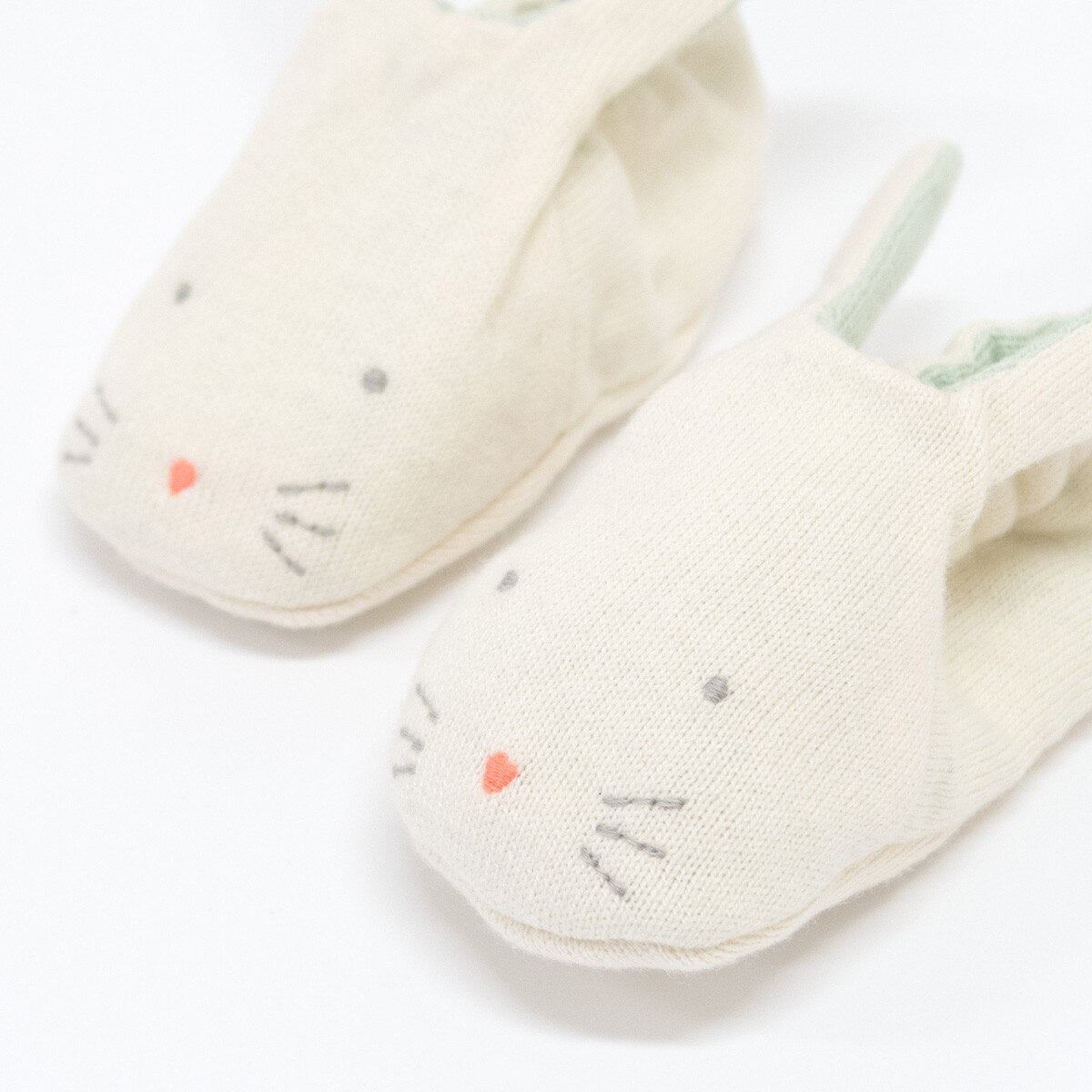 Mint Bunny Baby Booties