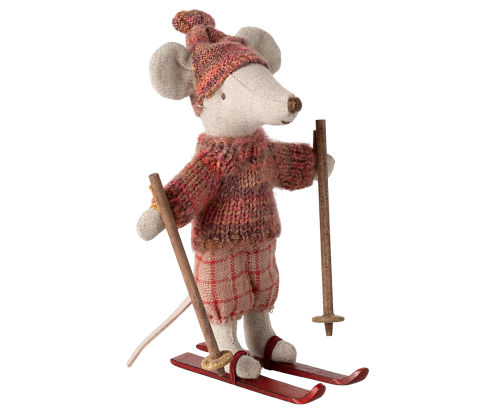 Winter mouse with ski set, Big sister - Rose