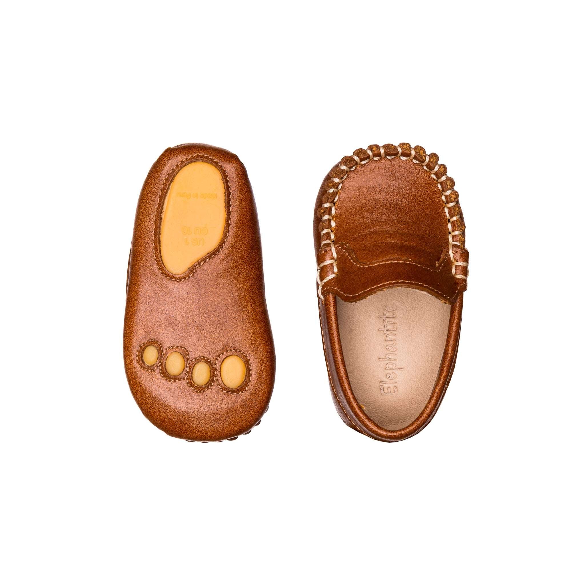 Baby Moccasins-Natural Leather