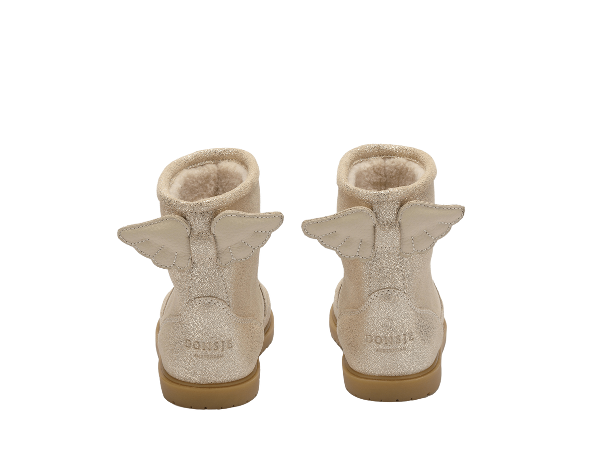 Angela Wing Boots Silver Metallic Leather F26
