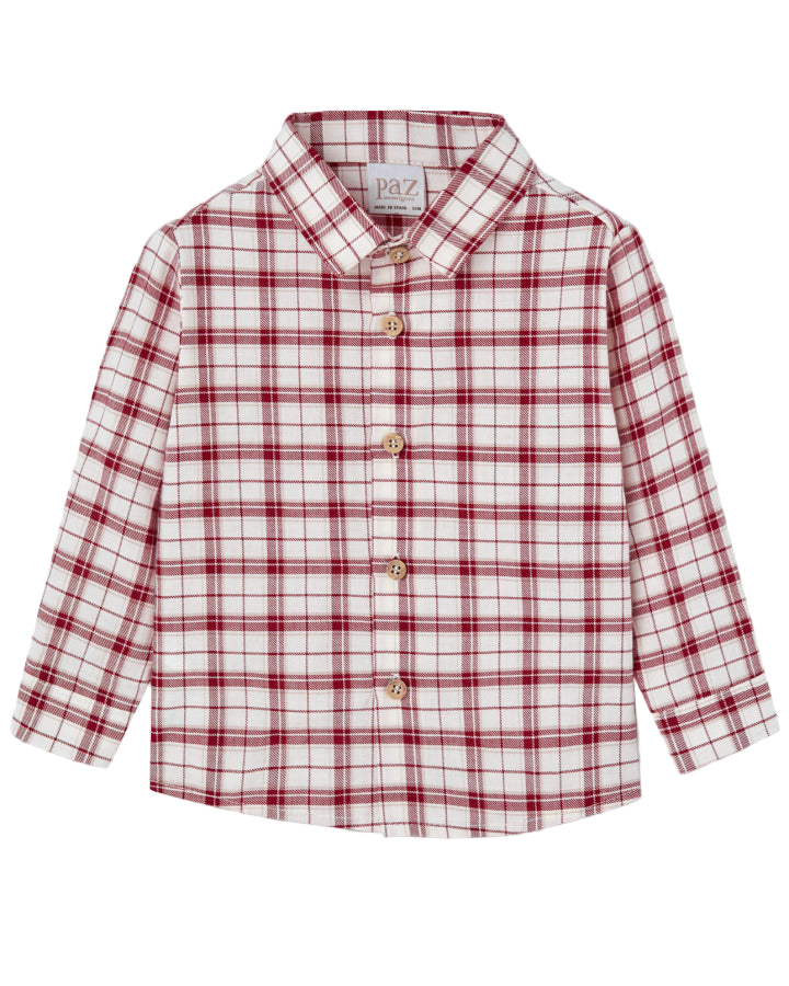 Red Check Button Down