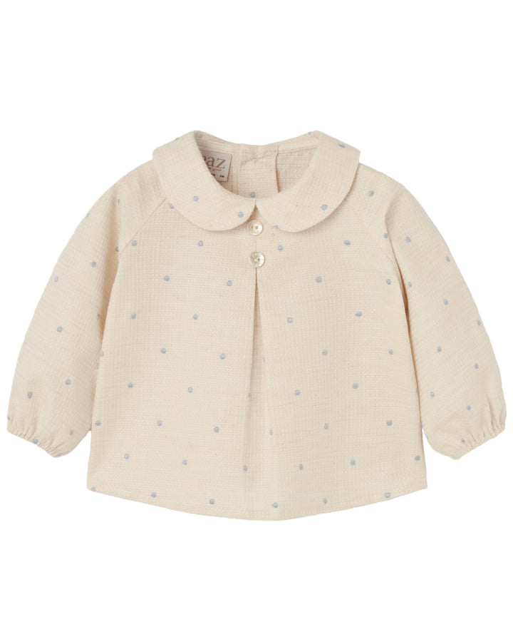 Alegria Blouse with Blue Dots