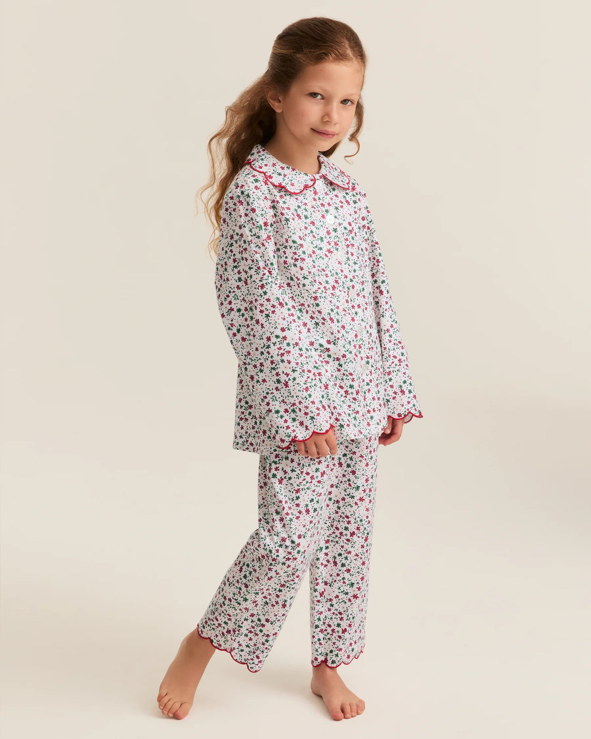 Kid's Twill Colette Pajama Set in Winter Garden