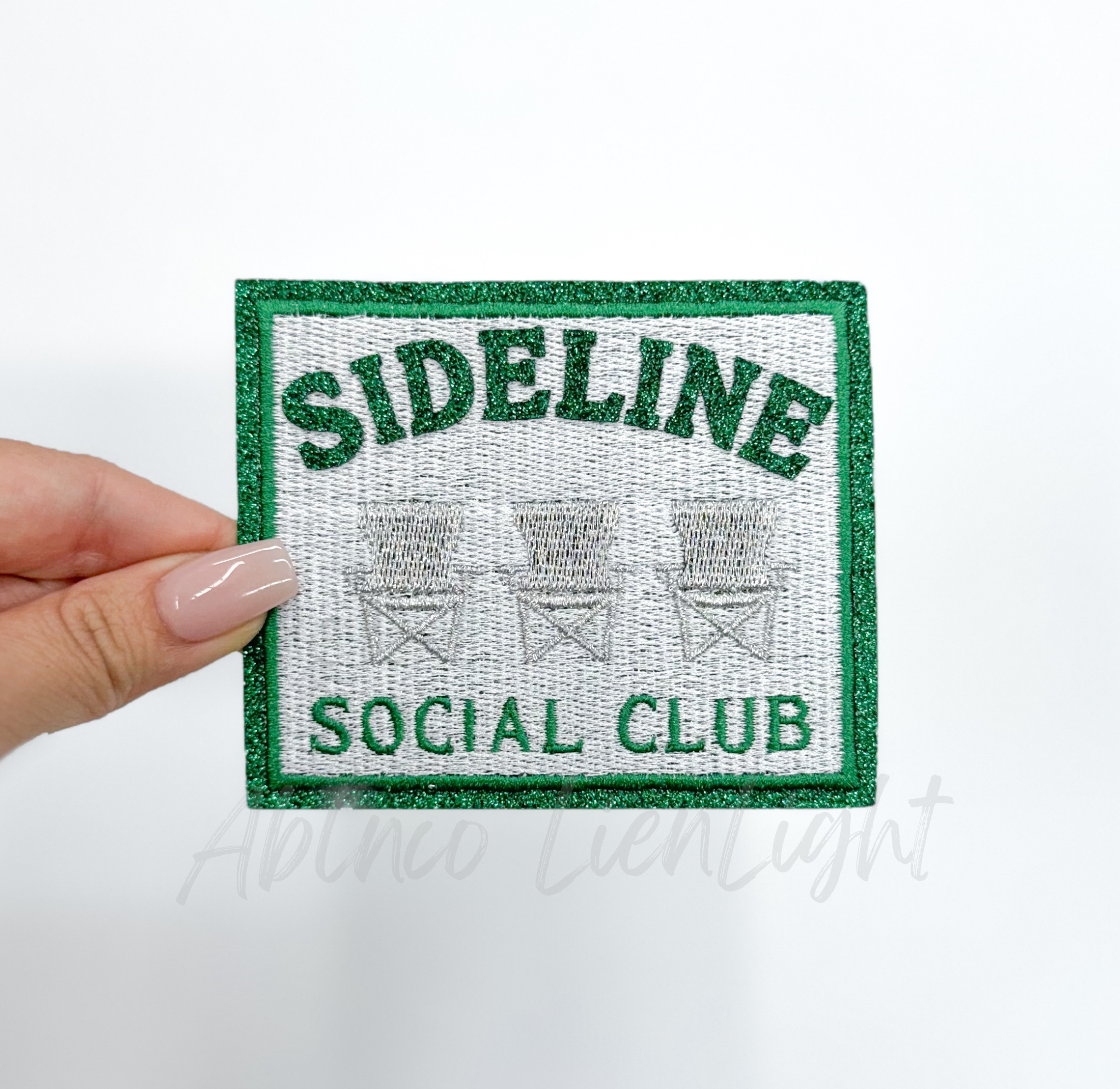 Green Sideline Social Club trendy sports iron on patch