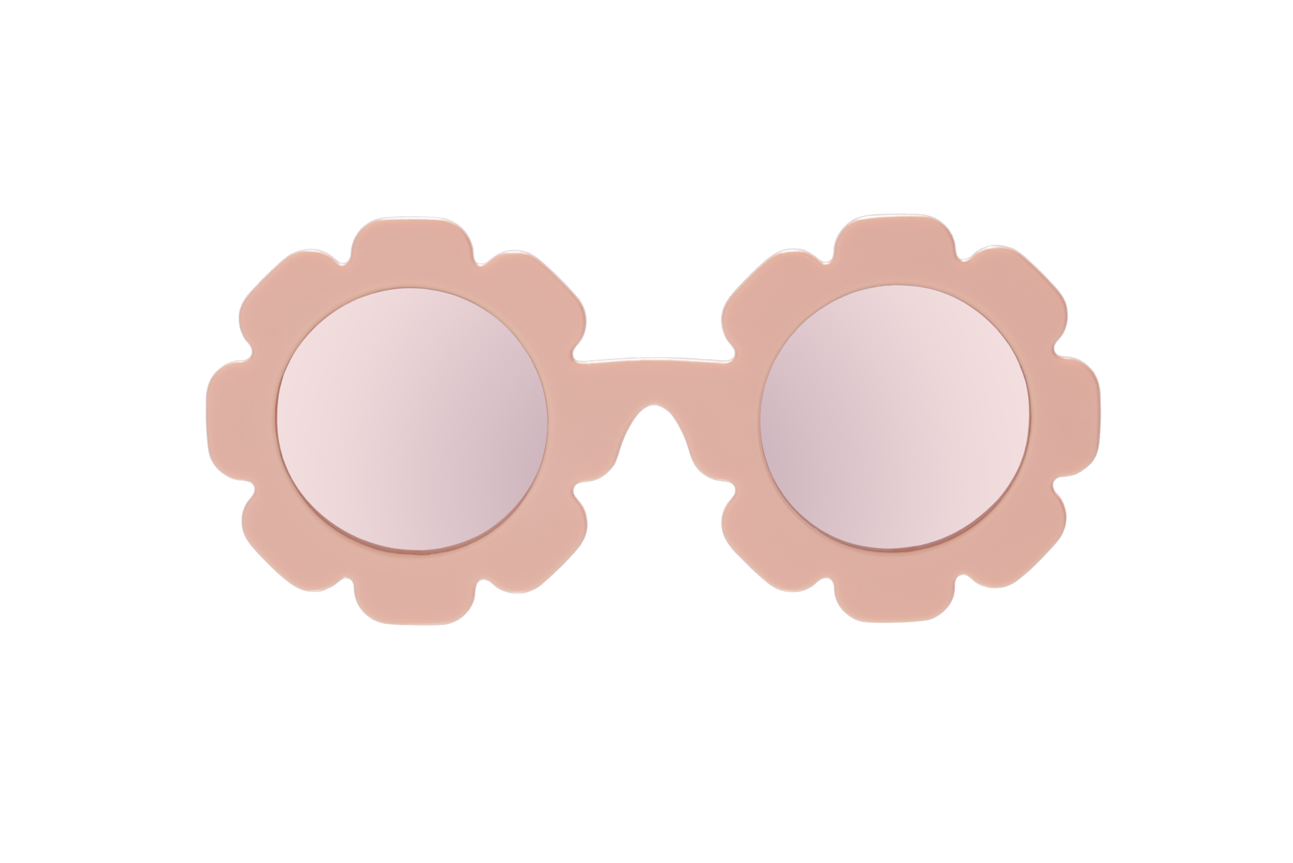 Peach Keen Polarized Flower Sunglasses with Mirrored Lens