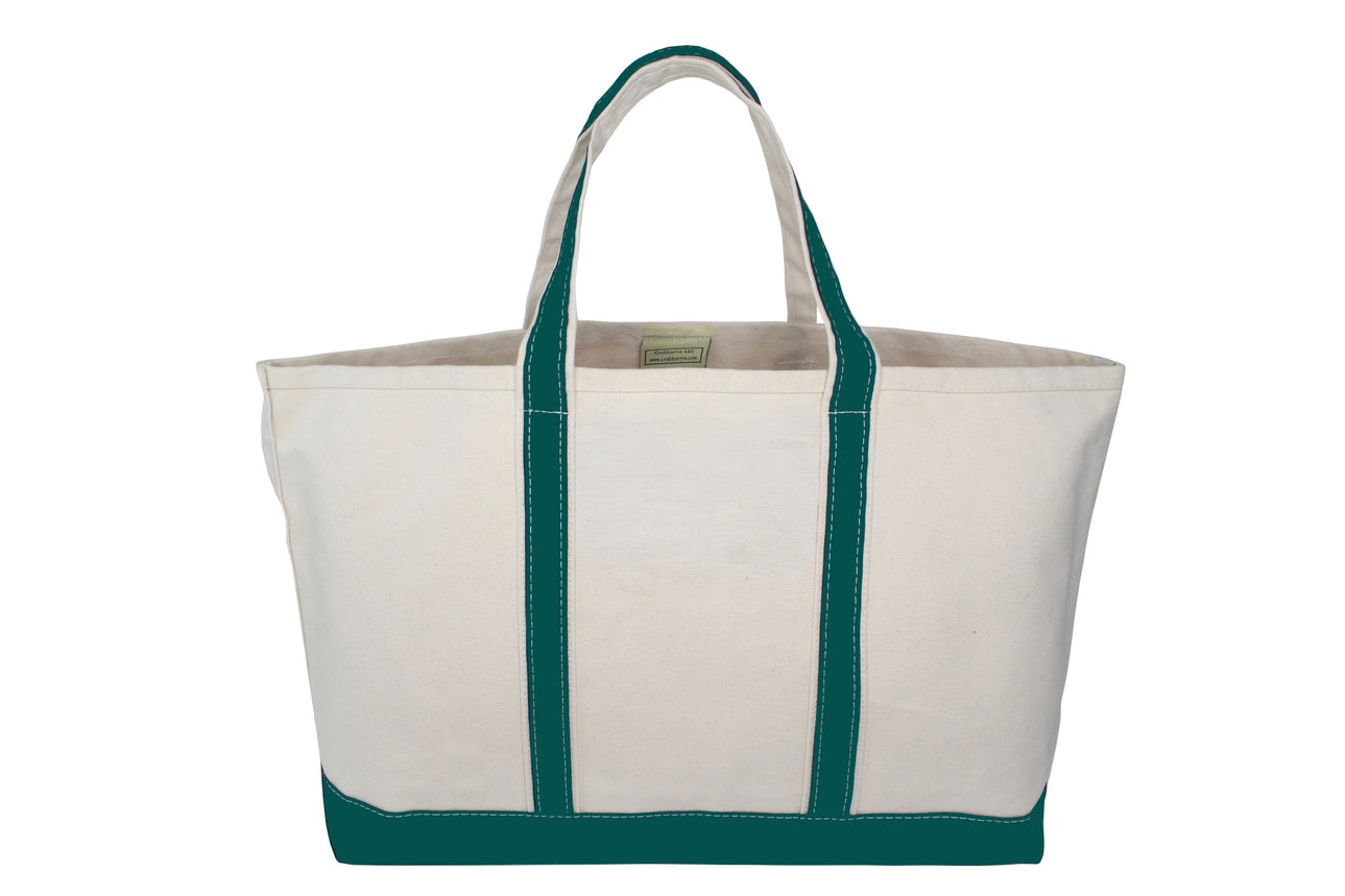 Natural Trim Boat Tote Emerald Green
