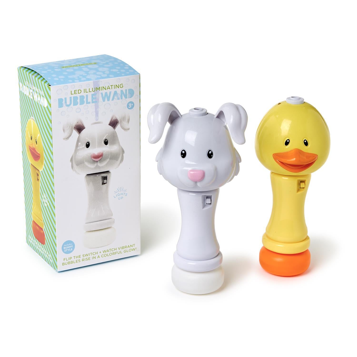 LED Illuminating Bubble Blower Wand - Duck or Bunny Design with Mesmerizing Lights, Ages 3+