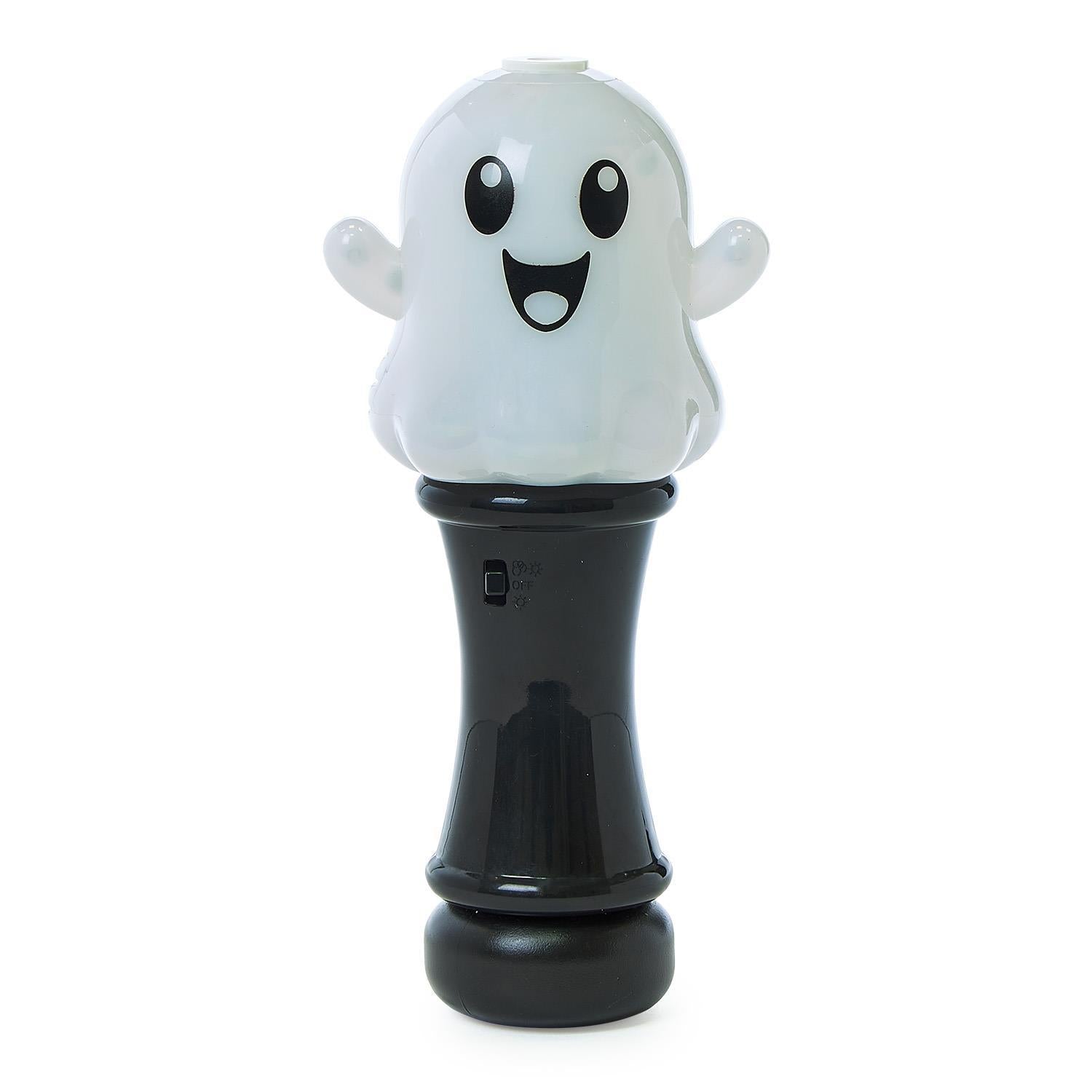 Glow in the Dark Ghost Illuminating Bubble Wand Blower with Refillable Bottle and Solution in Gift Box