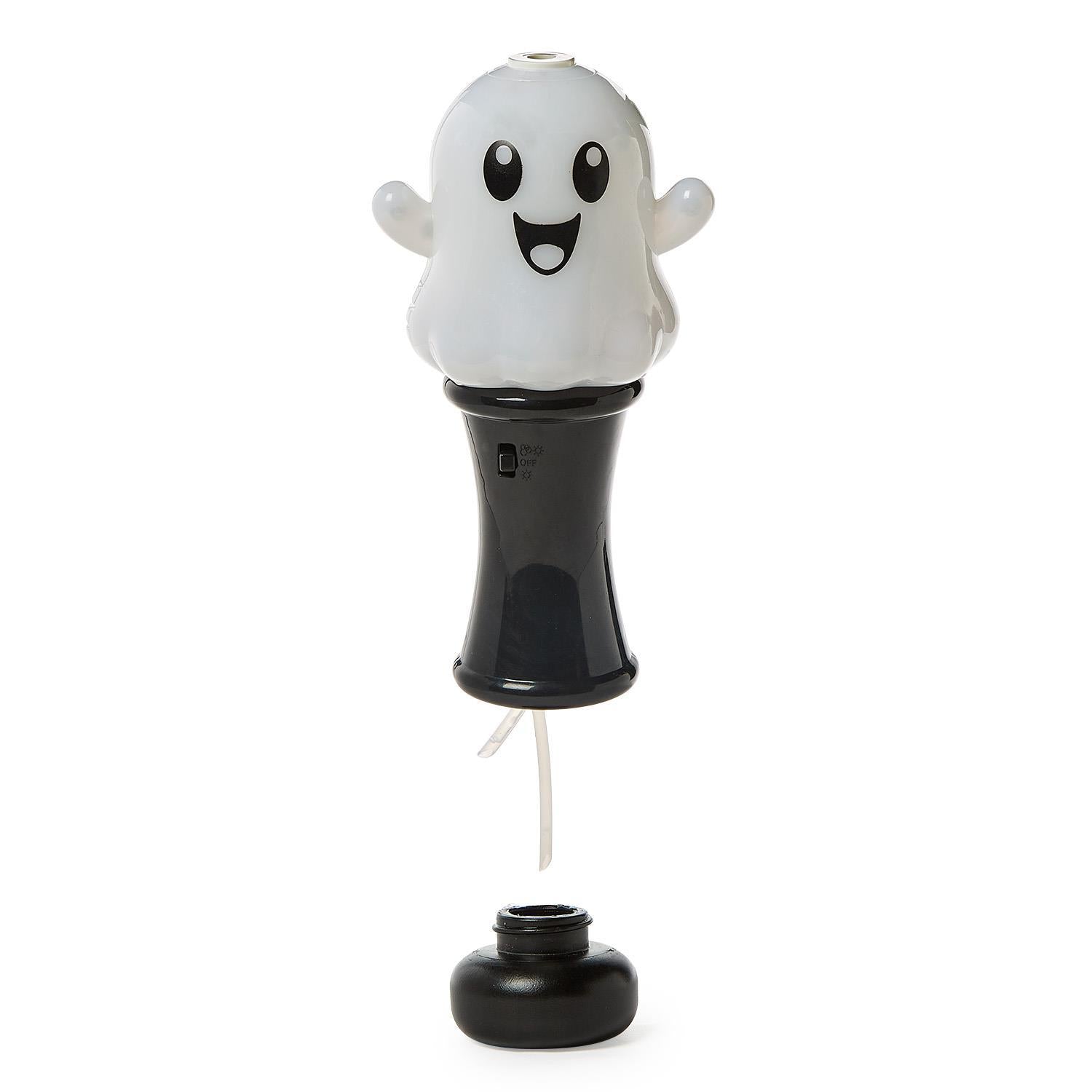 Glow in the Dark Ghost Illuminating Bubble Wand Blower with Refillable Bottle and Solution in Gift Box