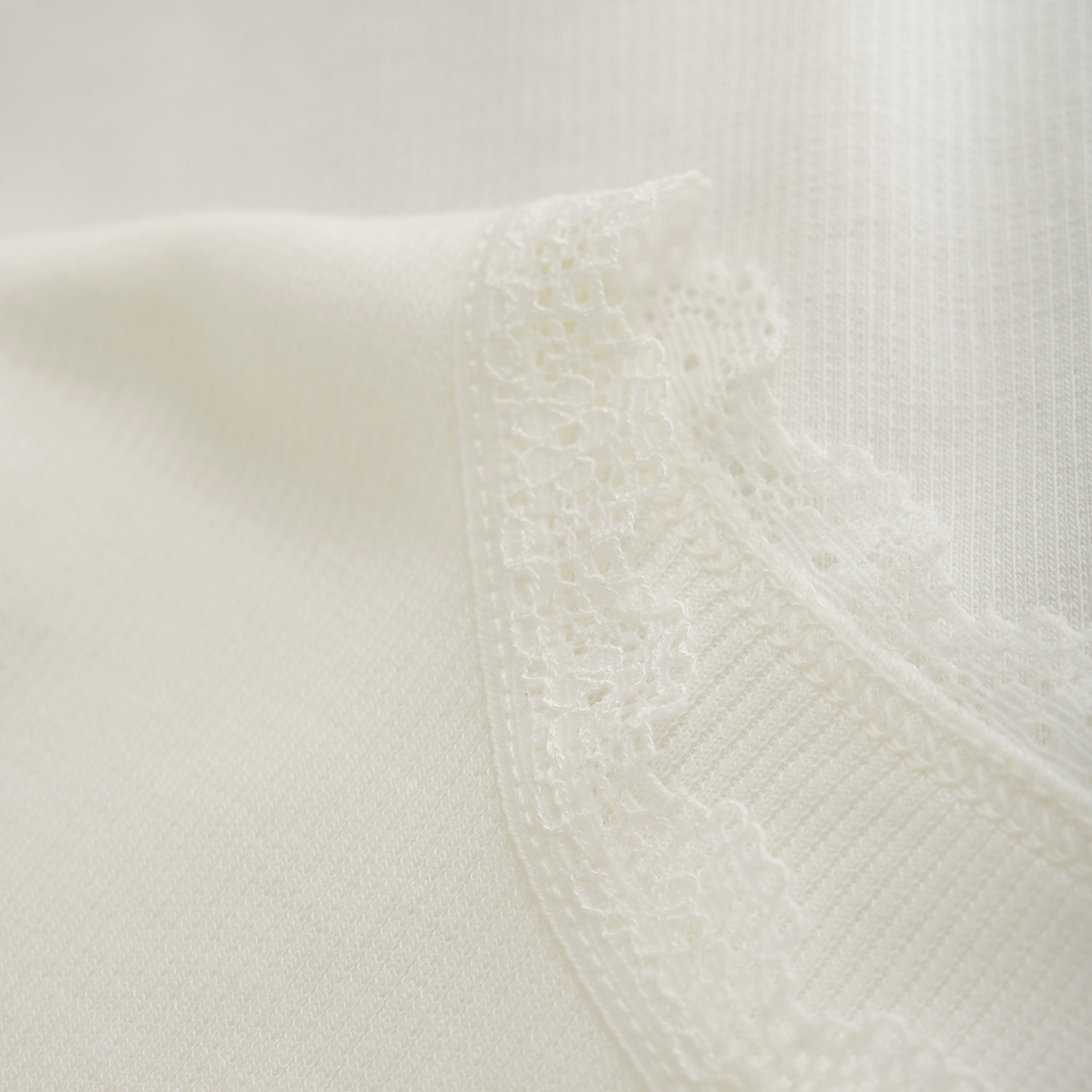 Ribbed LS T-Shirt in Cream