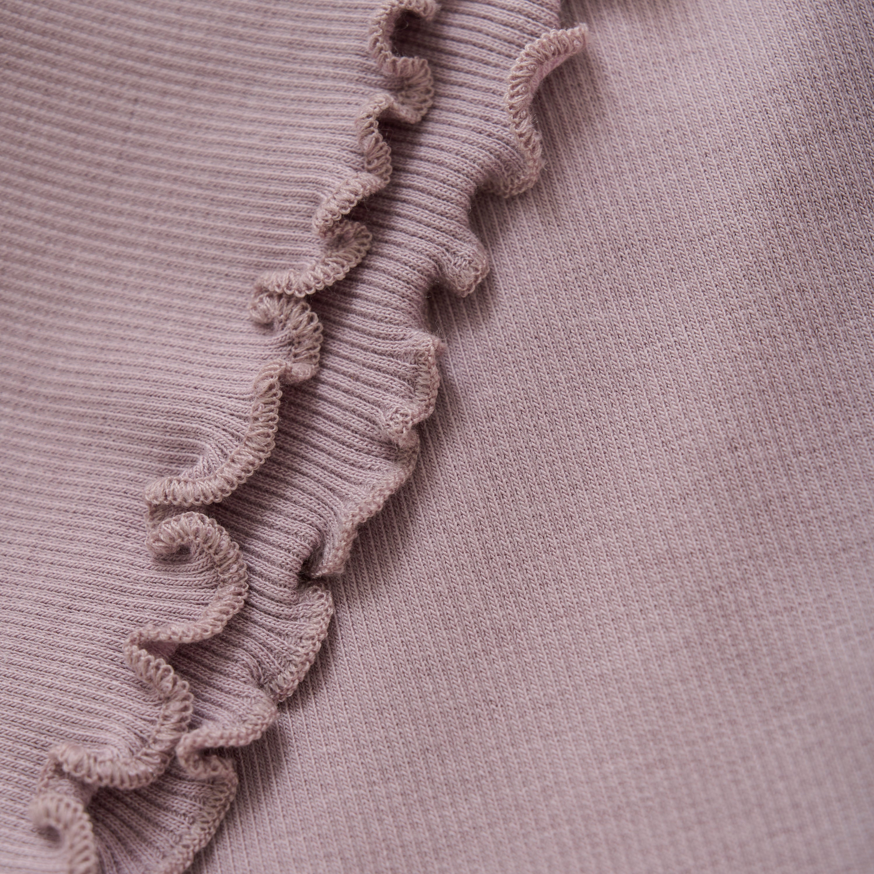 Ribbed LS T-Shirt in Mauve