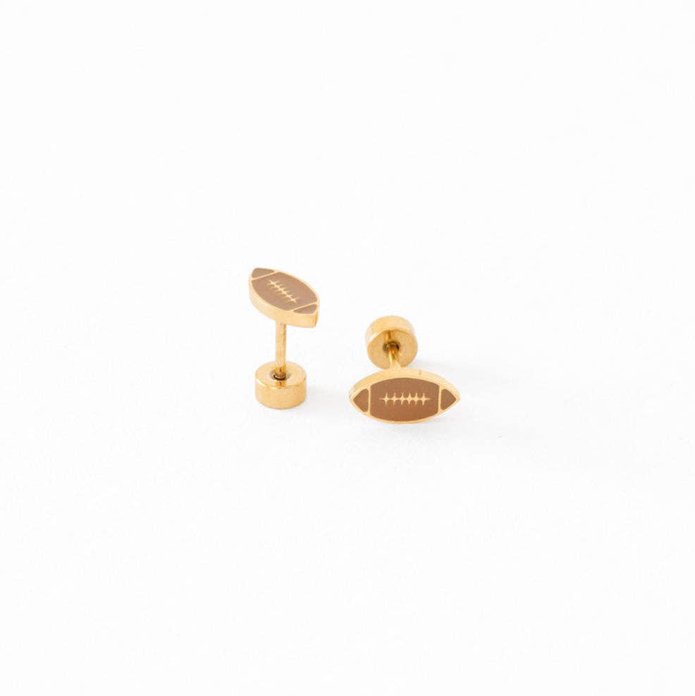 Sports Balls Stud Earrings - Hypoallergenic, Flat Back, Girl