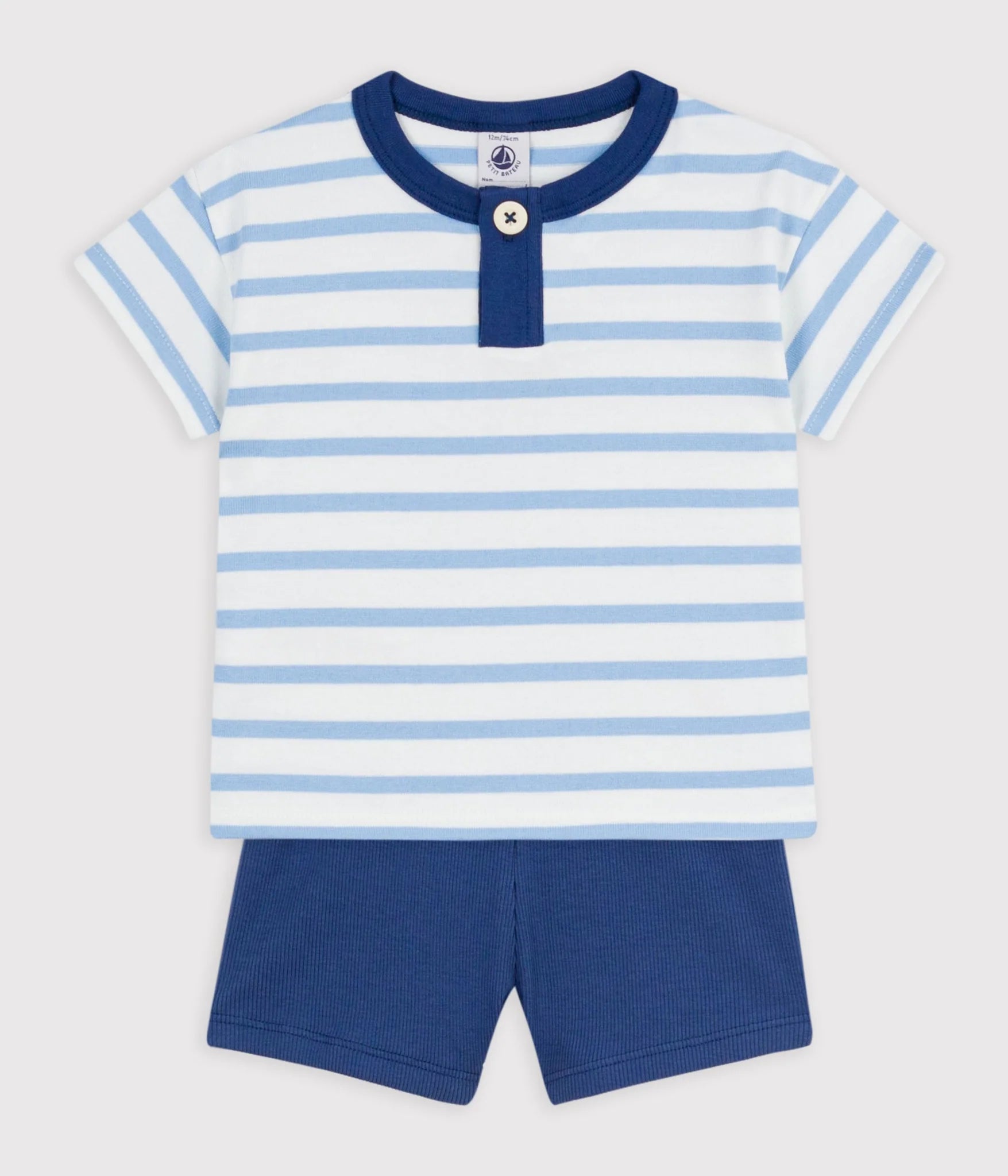 Baby boy 2pc set ss stripe tee and shorts