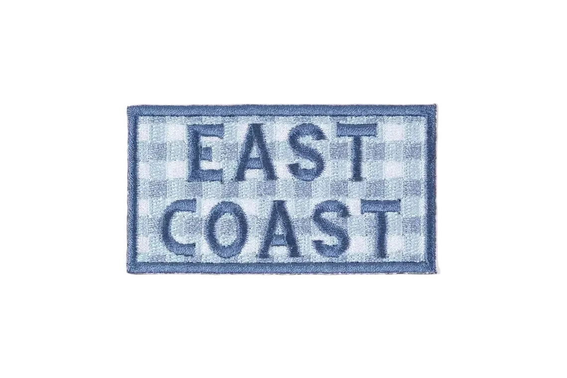East Coast Patch Blue Gingham Embroidered Iron-On Coastal