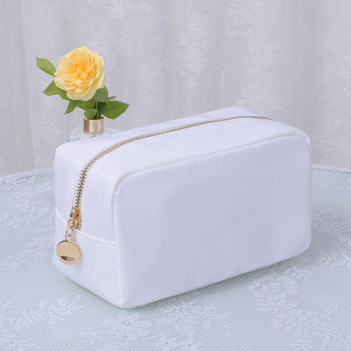 HM1012 Emma Round Zippered Nylon Cosmetic Pouch Bag