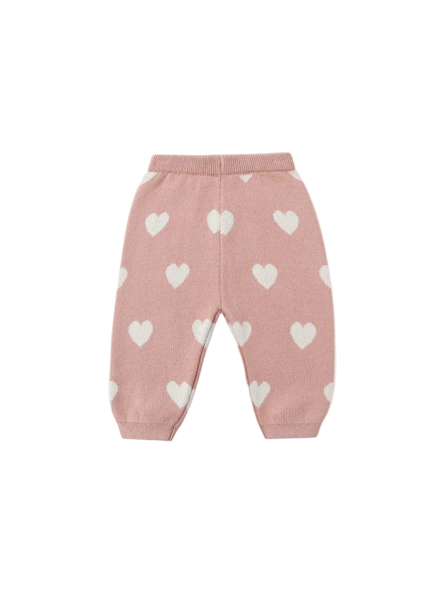 Heart Knit Pants Pink