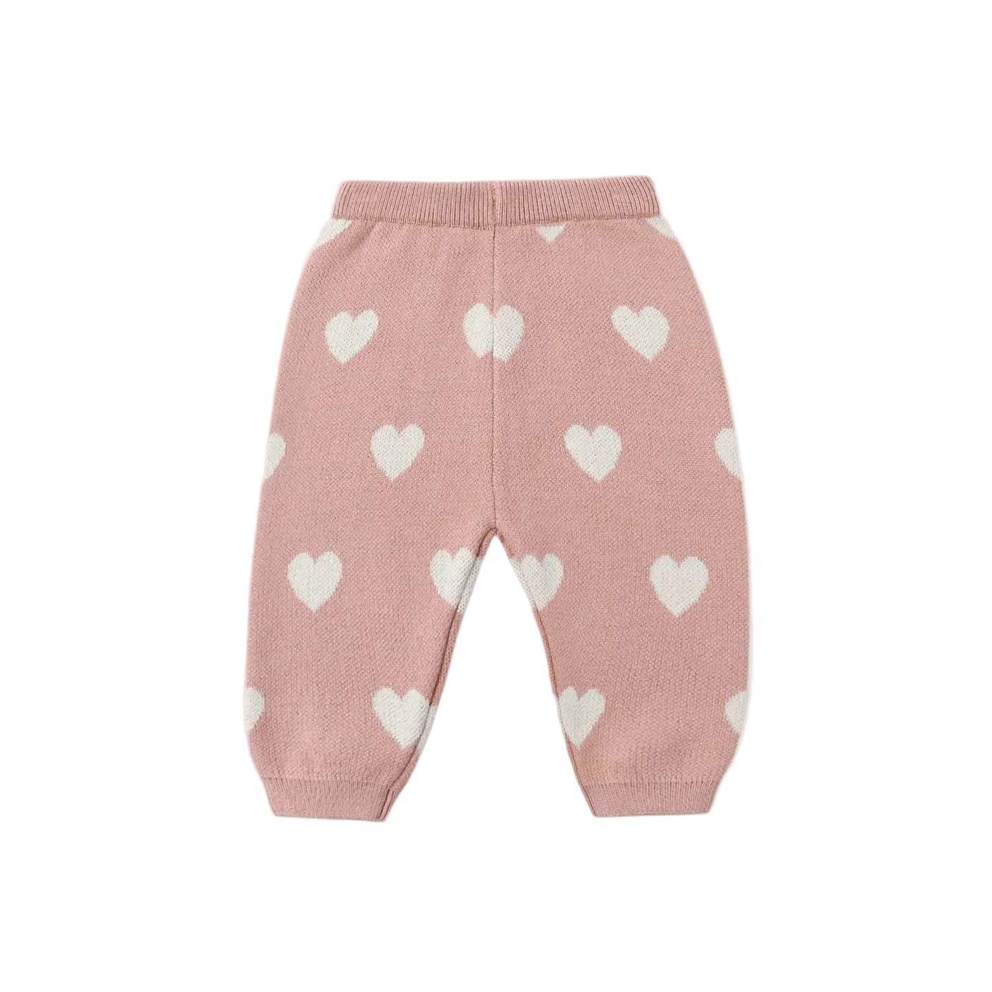 Heart Knit Pants Pink