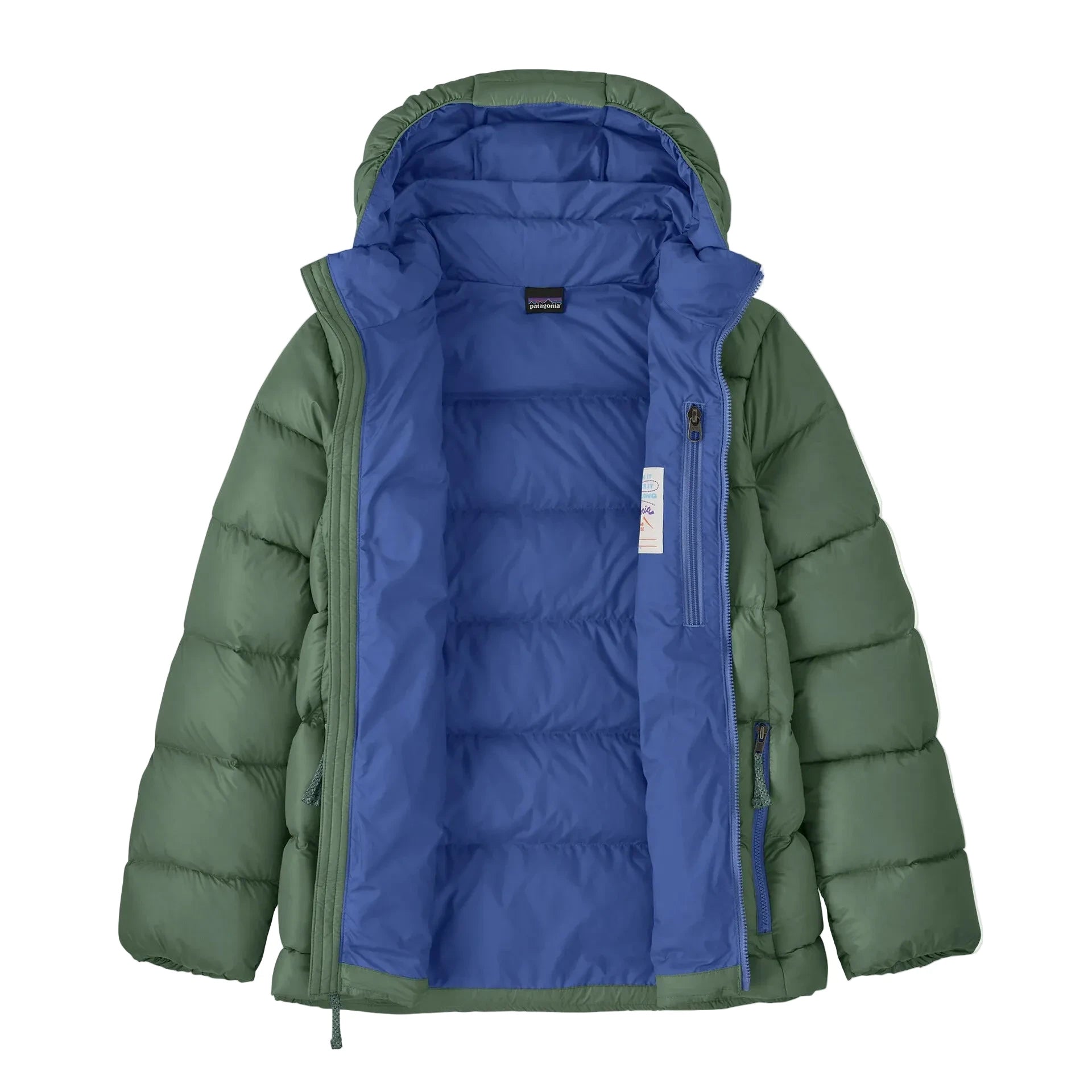 Kids Hi Loft Down Sweater Hoody - canopy Green F26
