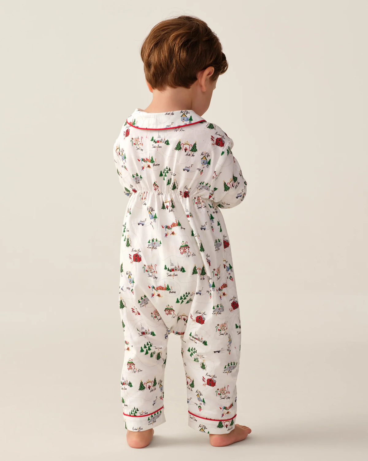 Baby's Twill Cambridge Romper in North Pole Chronicles
