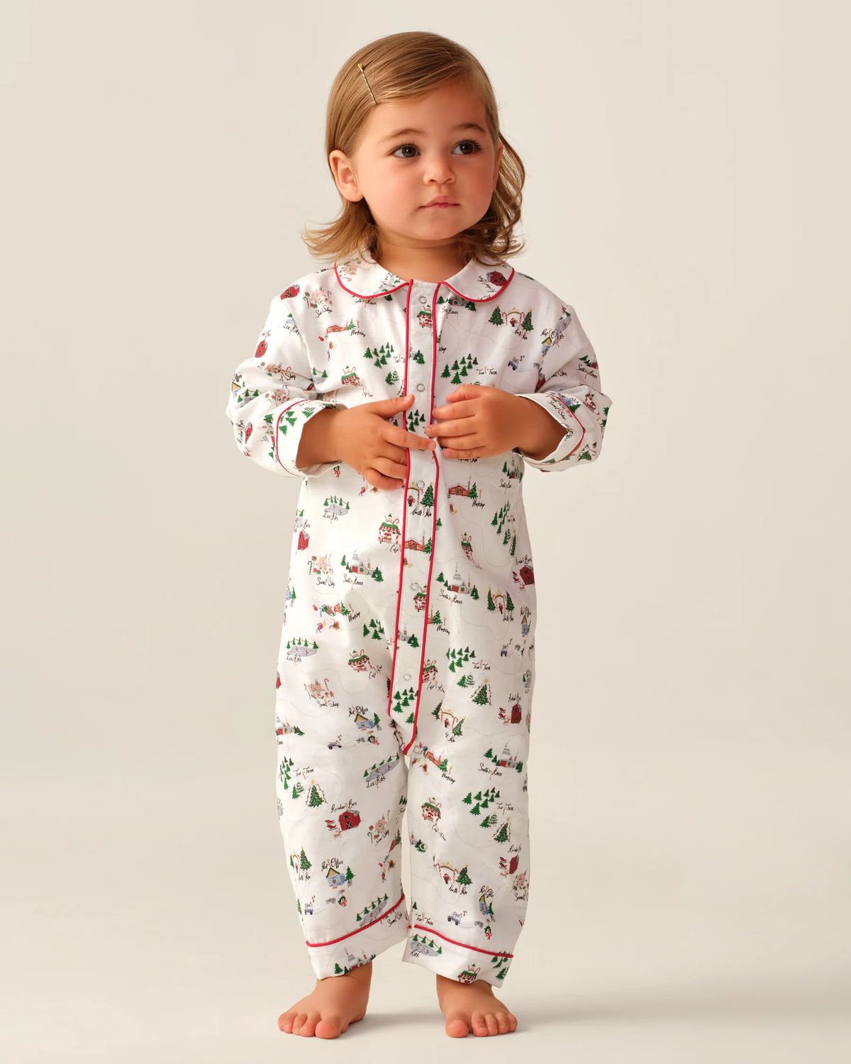Baby's Twill Cambridge Romper in North Pole Chronicles