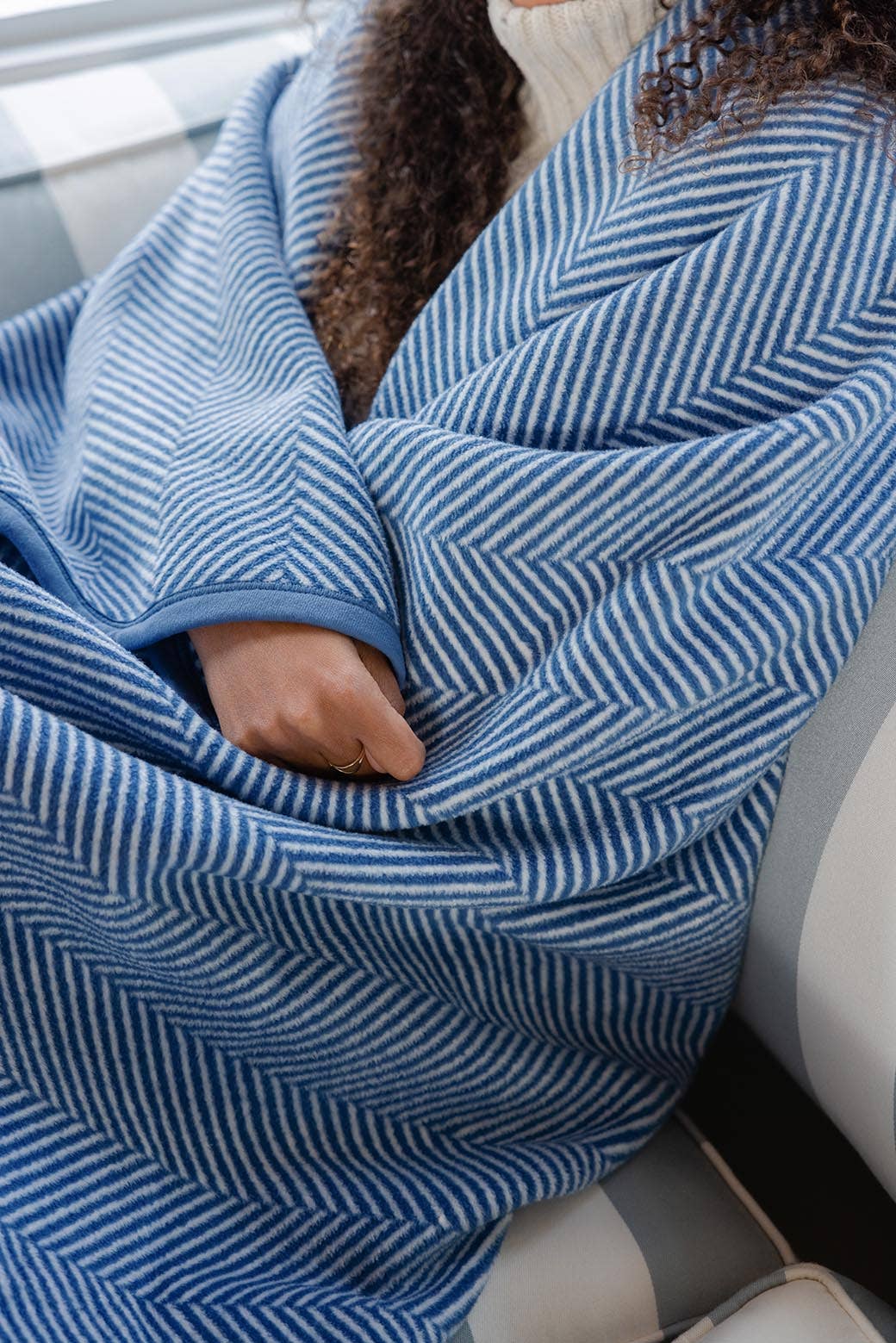 Midi Harborview Herringbone Cornflower Blanket