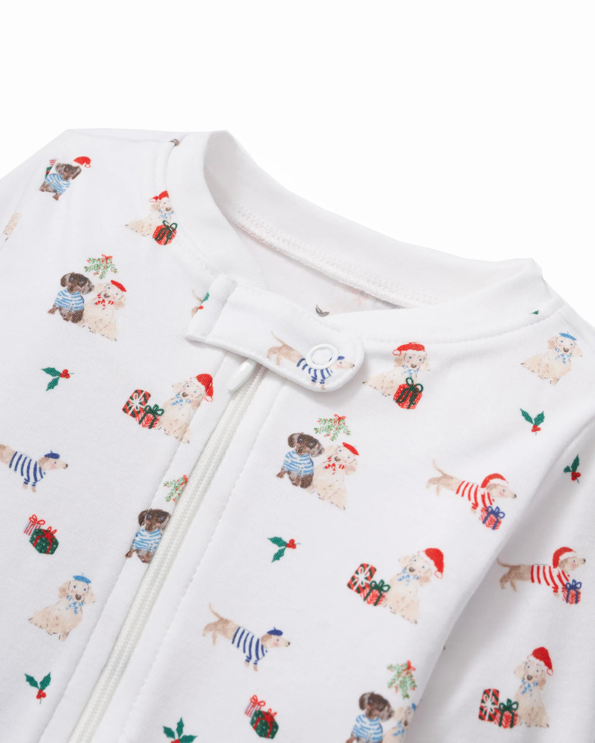 Baby's Pima Footie Romper in Woof de Noel