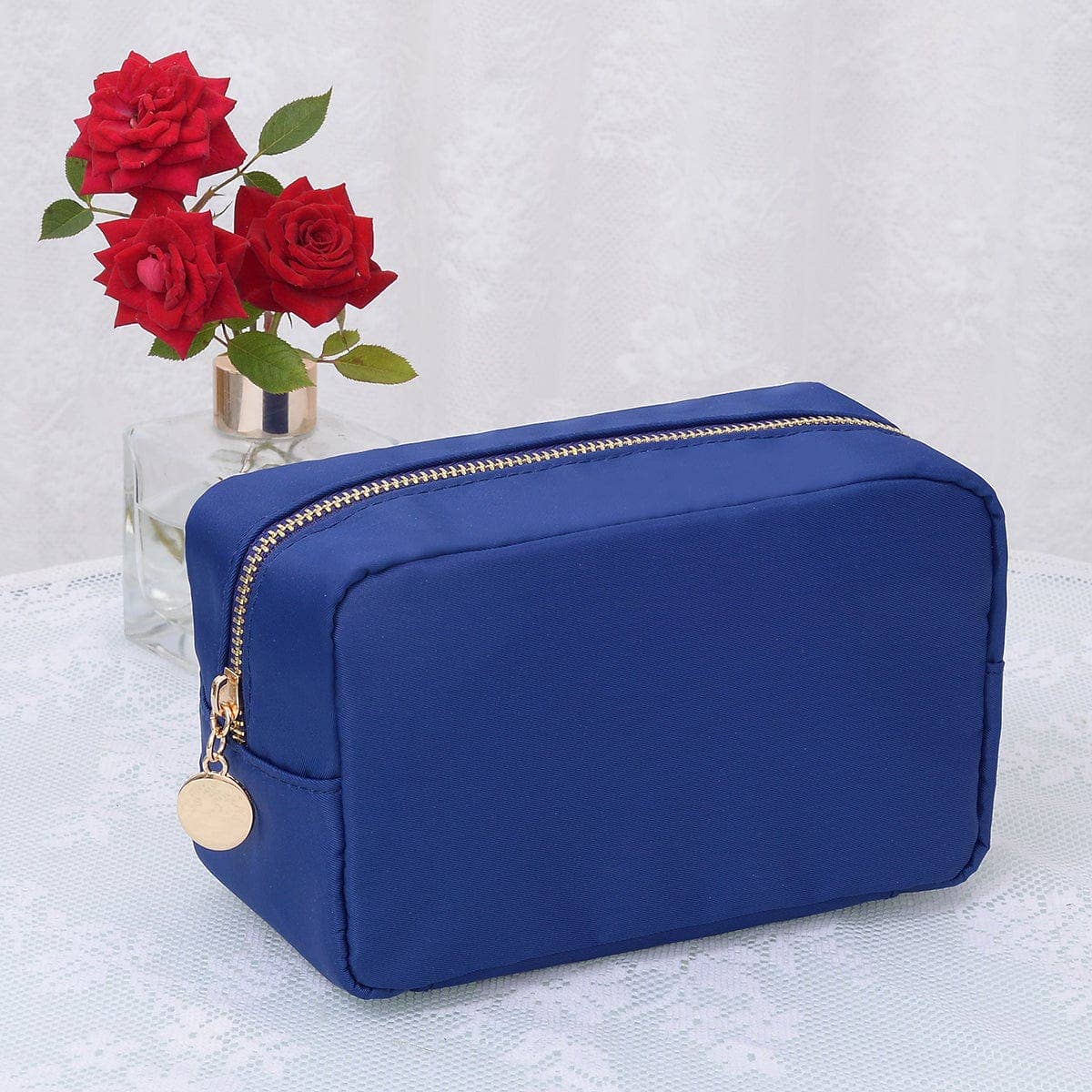HM1012 Emma Round Zippered Nylon Cosmetic Pouch Bag