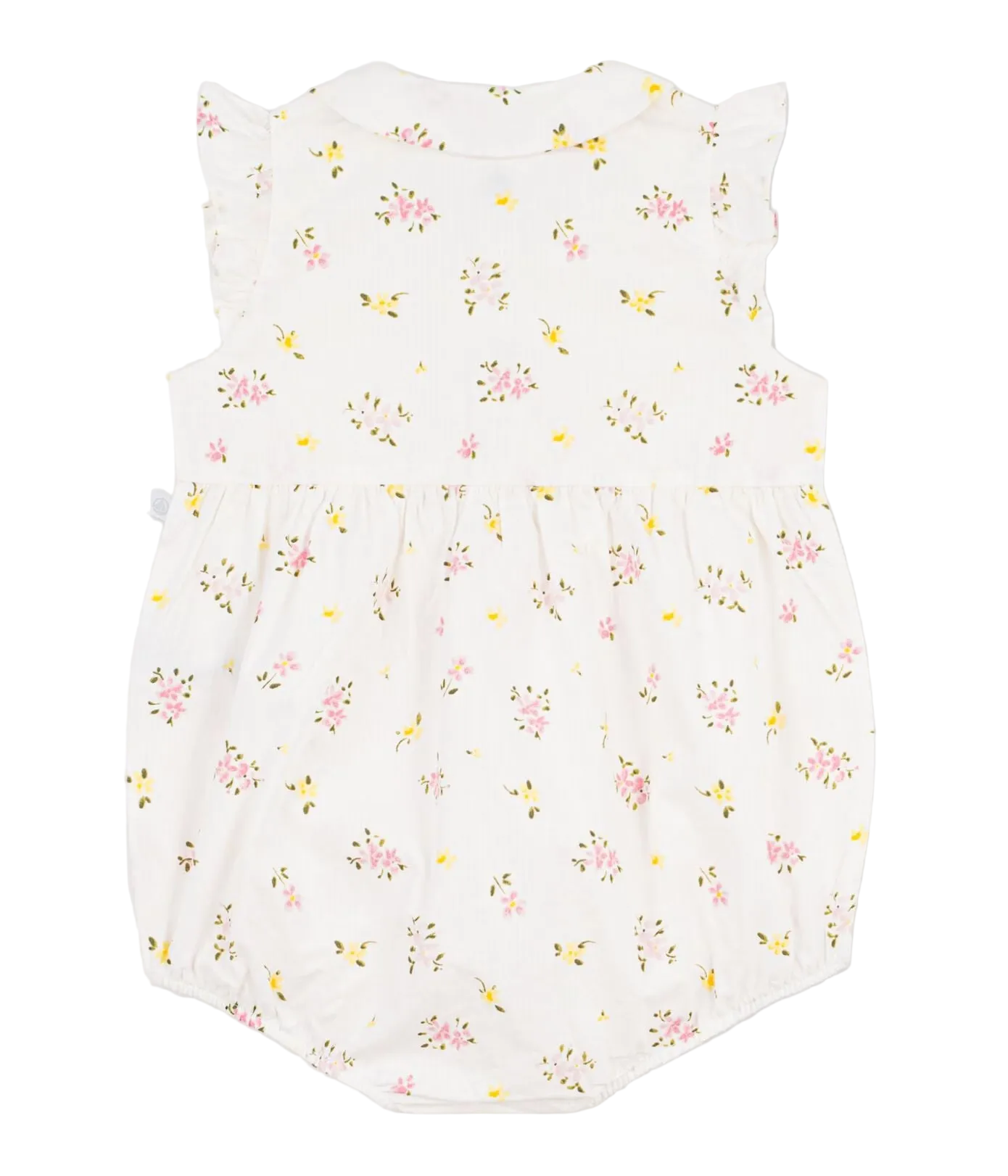 Baby Girl Sleeveless Floral Bubble with Collar