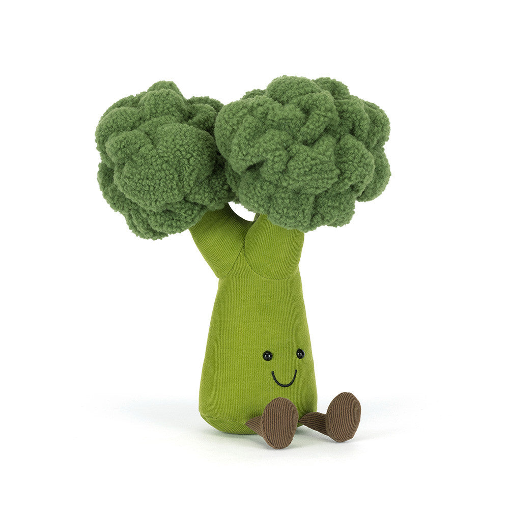 Soft and cuddly Amusables Broccoli from JellyCat, ideal for playtime.
