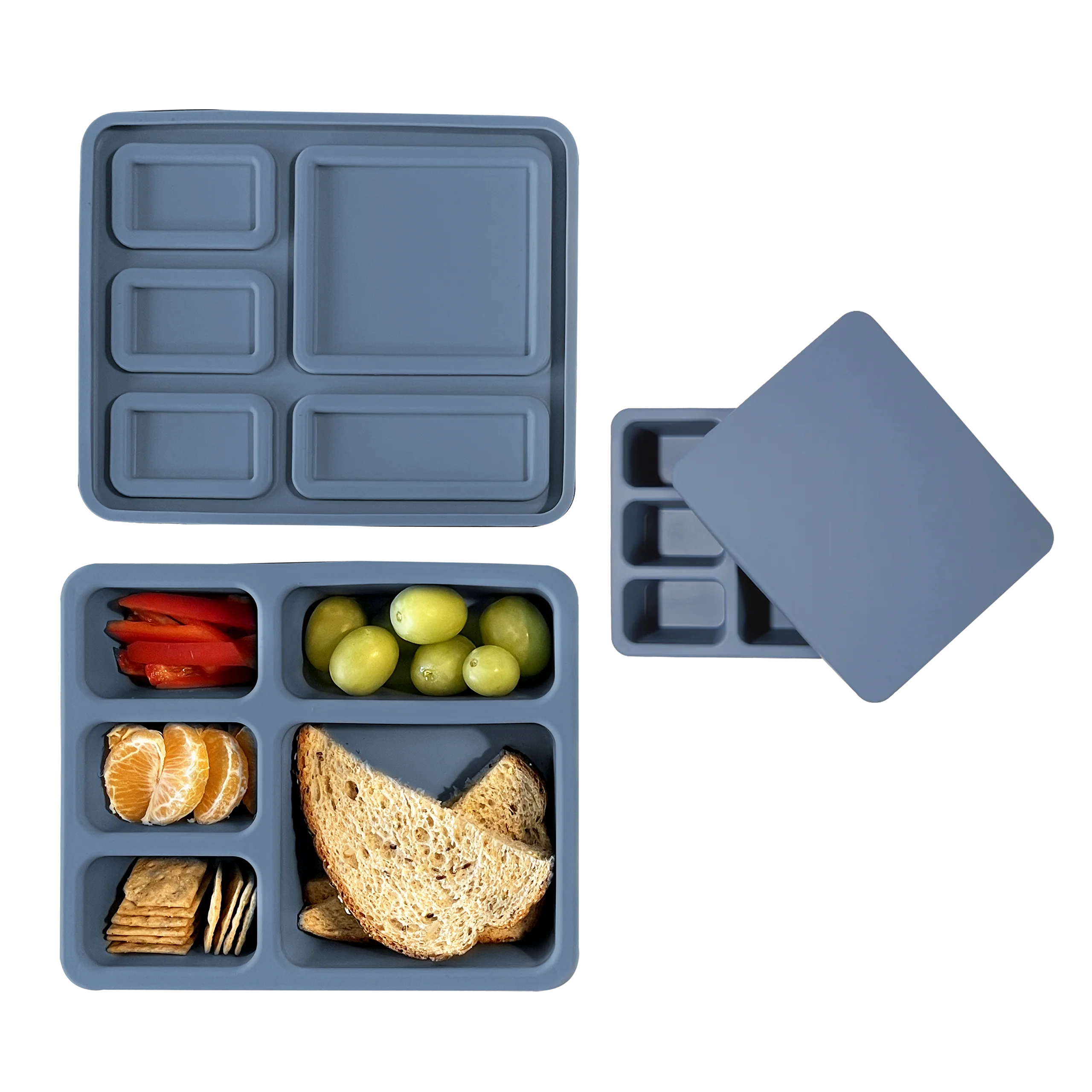 Silicone Bento Box Solid Newport Blue