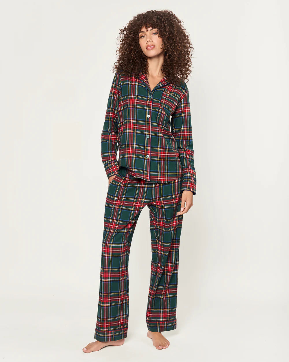 Women's Brushed Twill Pajama Set in Kensington Tartan