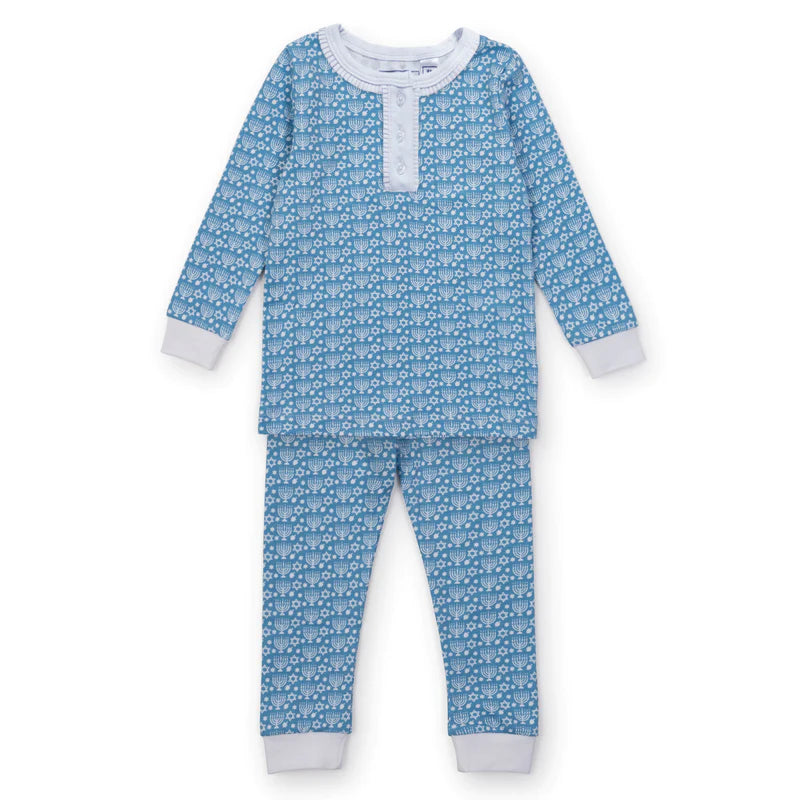ALDEN GIRLS' PIMA COTTON PAJAMA PANT SET - HAPPY HANUKKAH