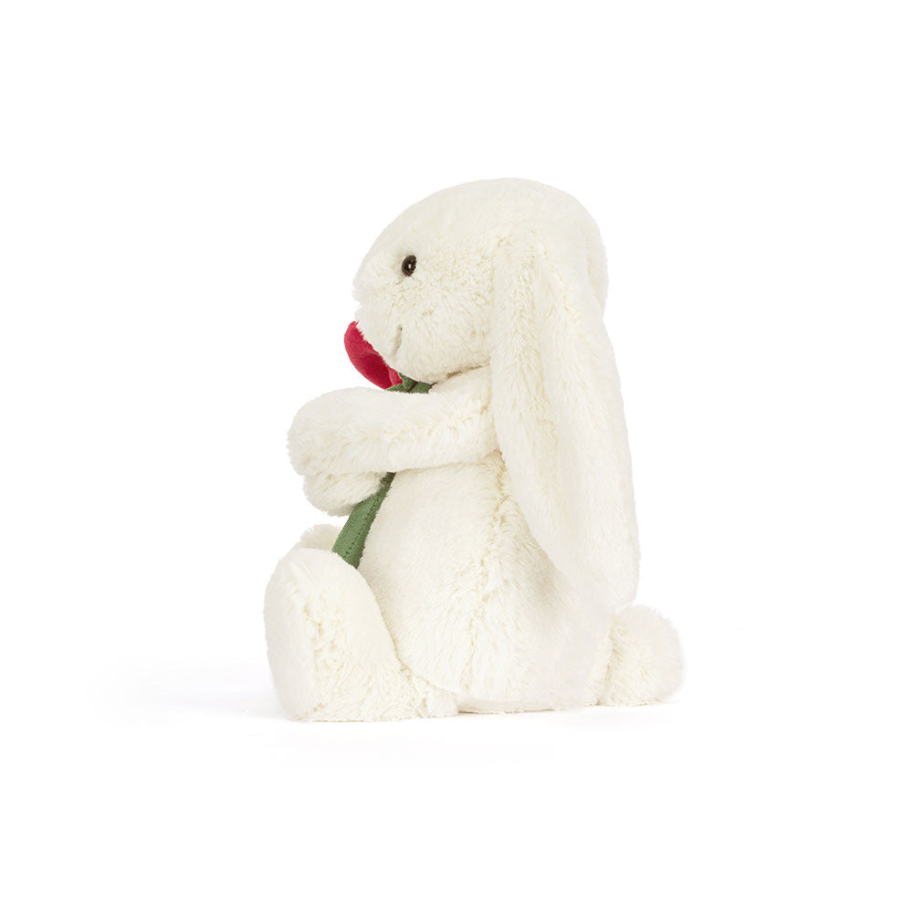Cream Bunny with Rose