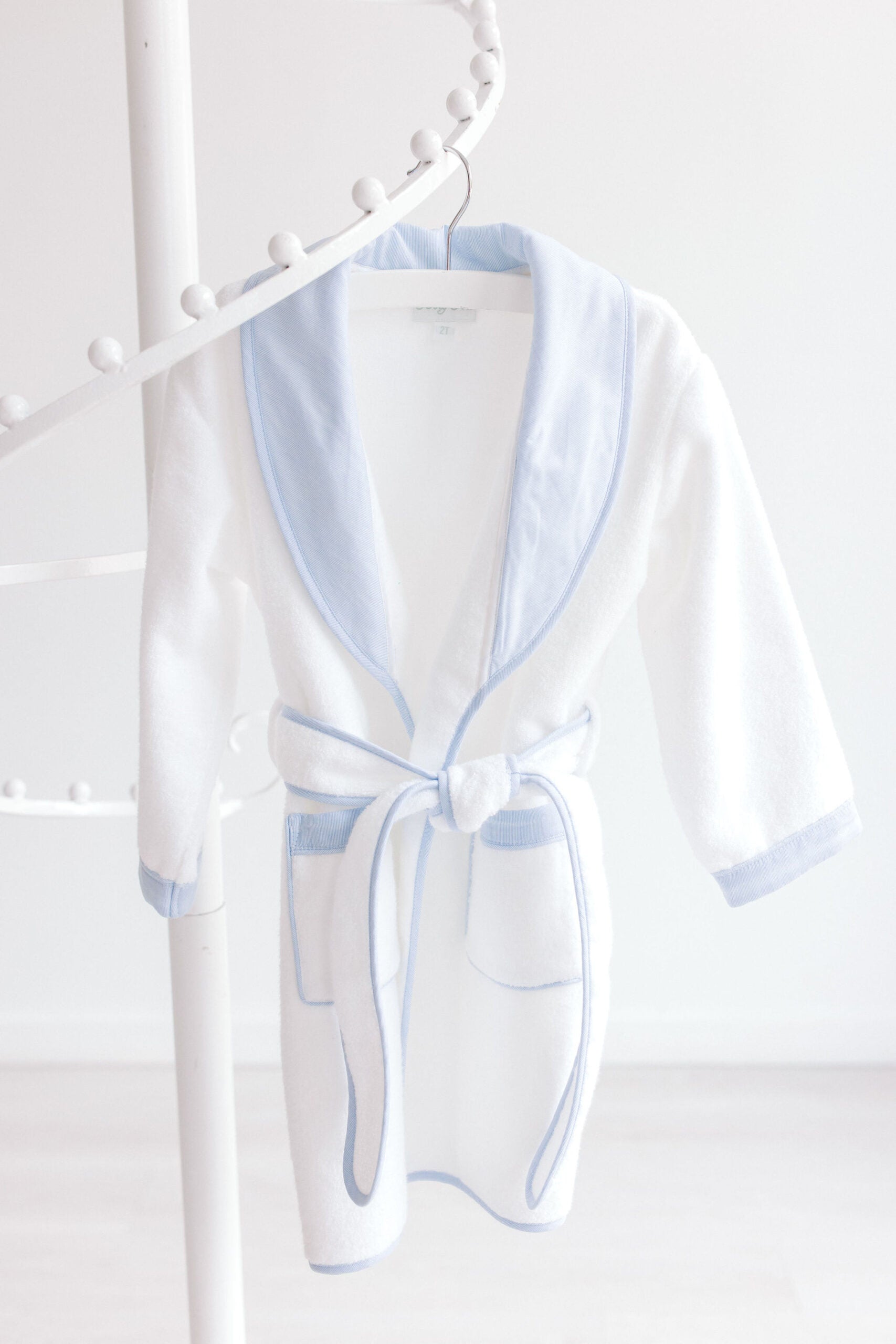 Blue Pinstripe Trim Bathrobe