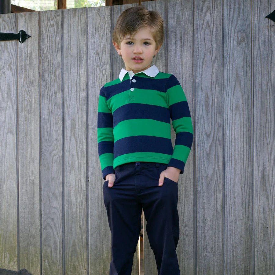 Stripe Rugby Top Navy and Green