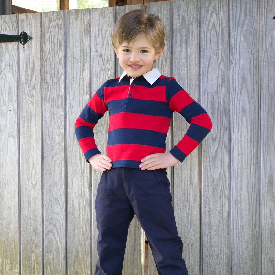 Stripe Rugby Top Navy Red