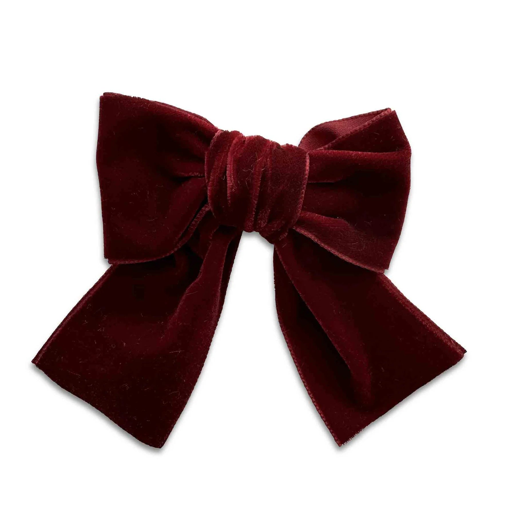 Big Velvet Sailor Bow -Snap Clip-Burgundy