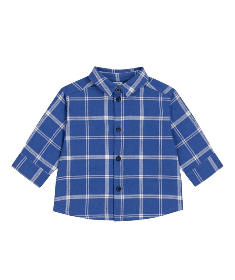 Baby Boy LS Check Shirt Blue Cream F26