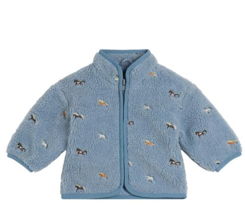 Baby Boy Sherpa Jacket w/ Horse Embroidery F26