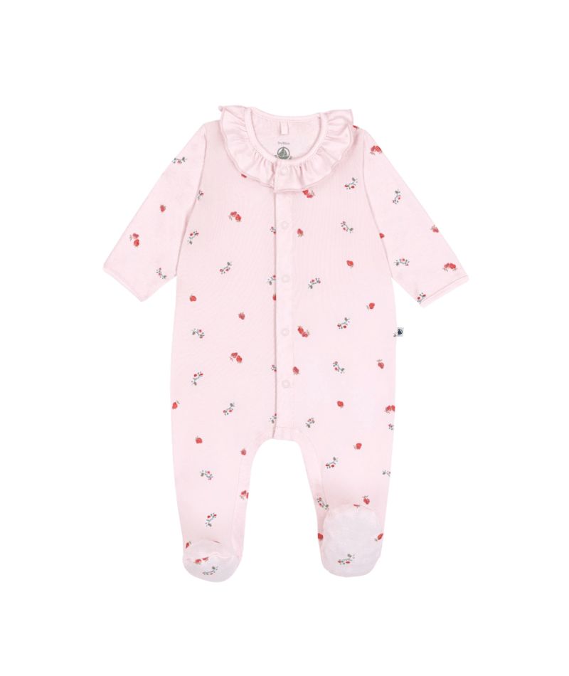 Baby Girl Front Snap Berry Print Footie
